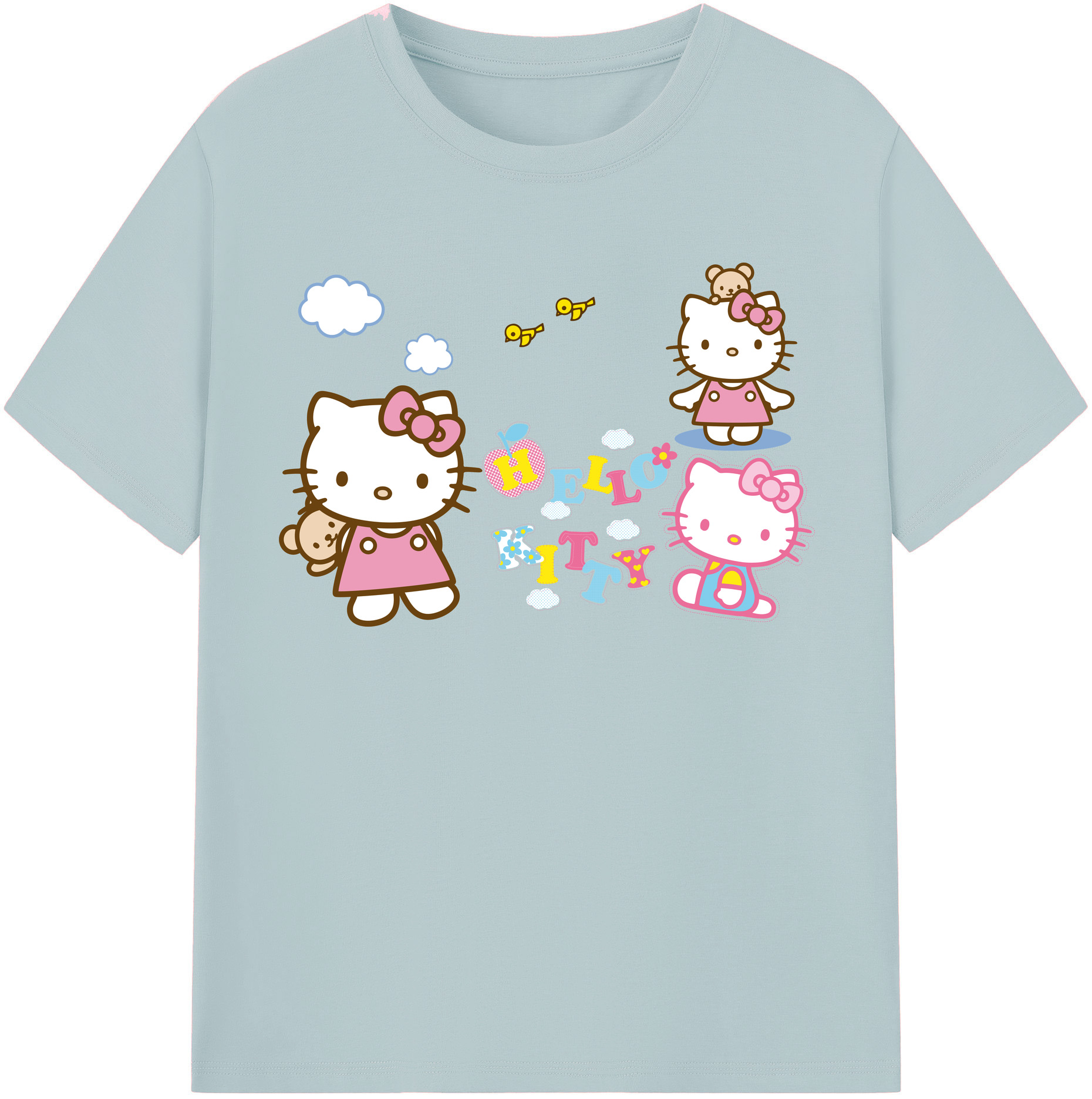 （画像用） Hello Kitty ハローキティ 綿100％半袖Tシャツ（フロントプリント）